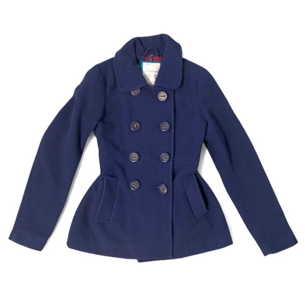 Aeropostale Y2K Dark Blue Wool Double-Breasted Peacoat Medium